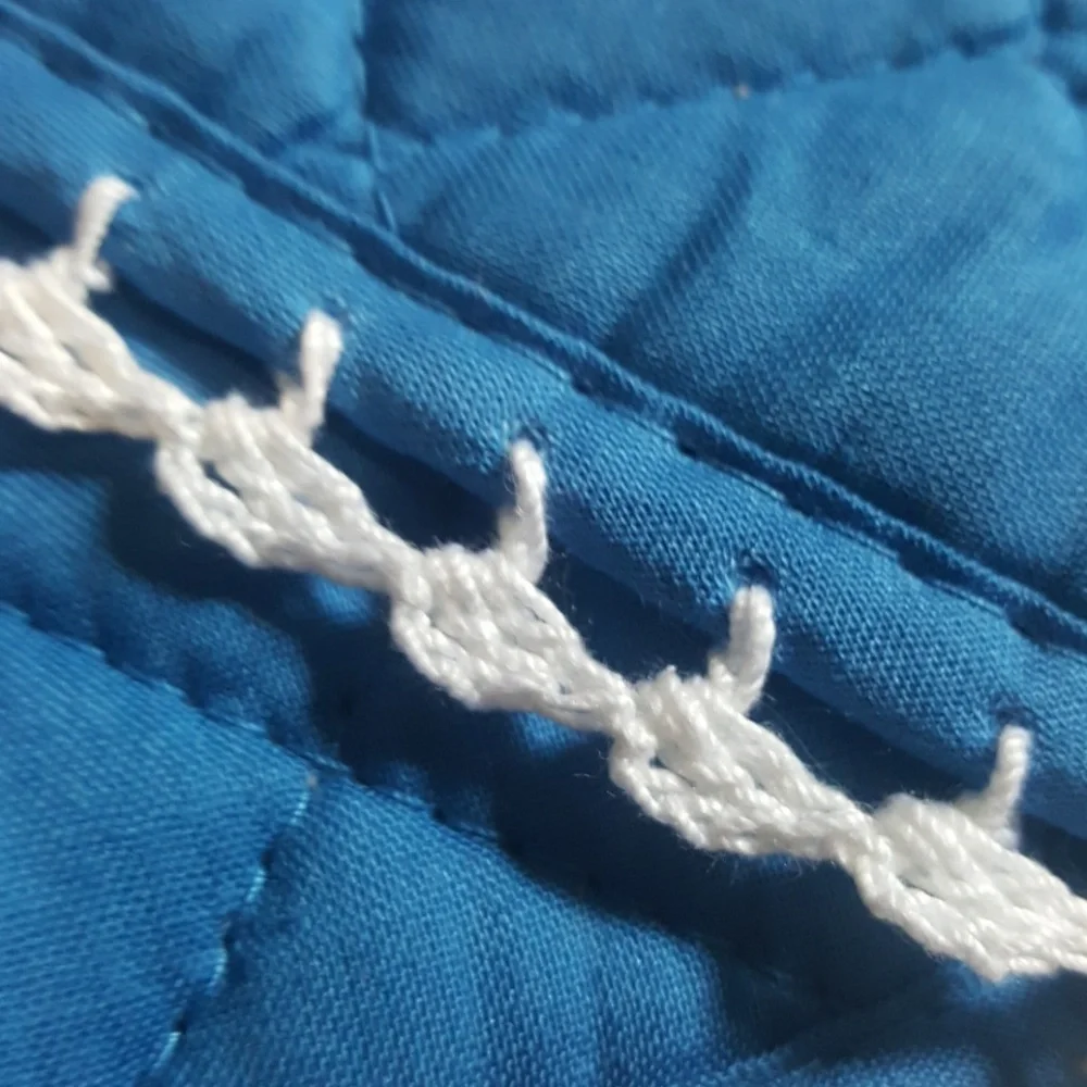 Handmade Crocheted Blue Hanging Potholder Square Set-Handmade